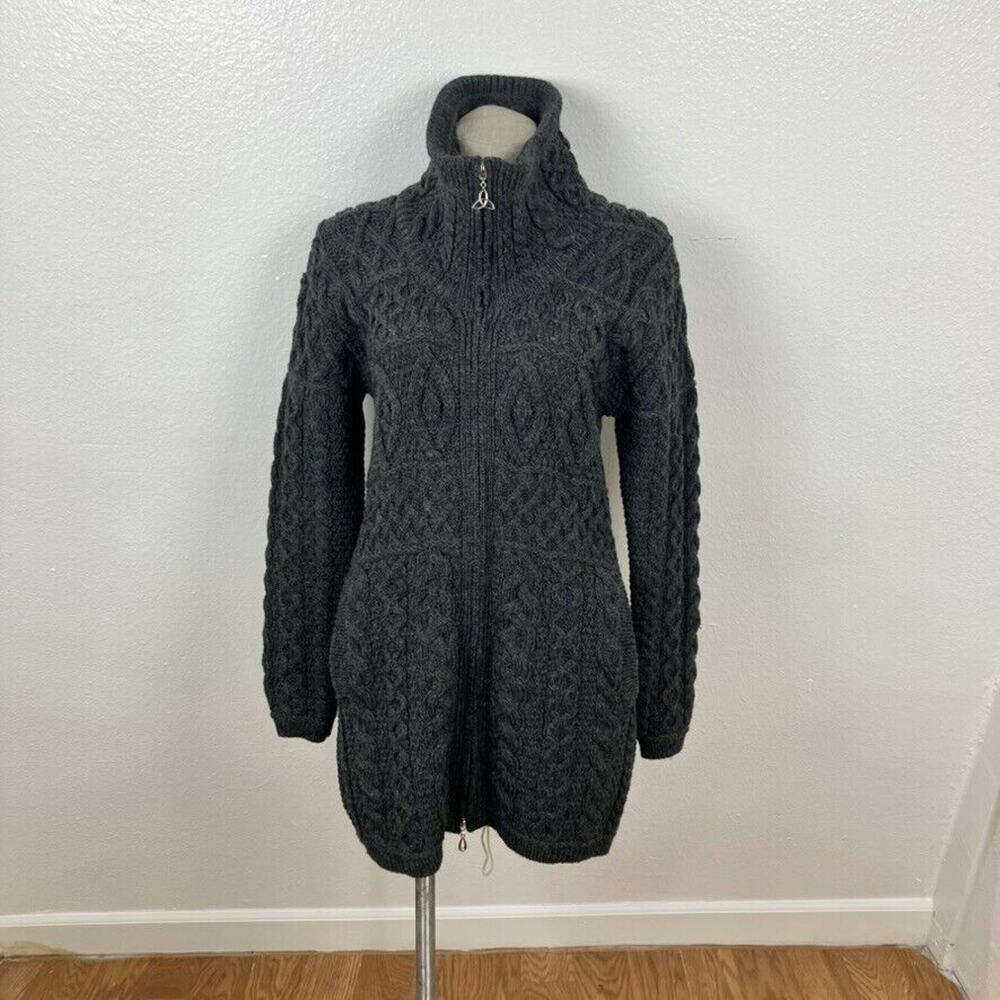 Aran Crafts Merino Wool Cable Knit Sweater Womens M Fisherman Outlander Ireland